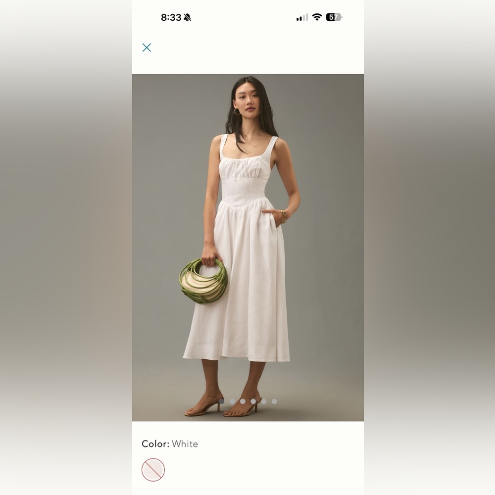 Reformation Cream Midi Dress